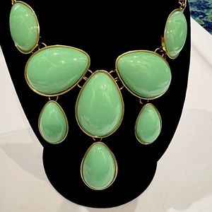 Mint and gold statement necklace